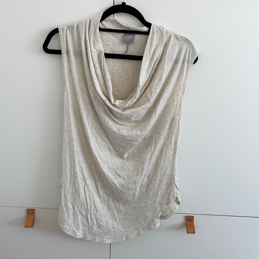 Light weight, scrunch neck, oatmeal colored tank